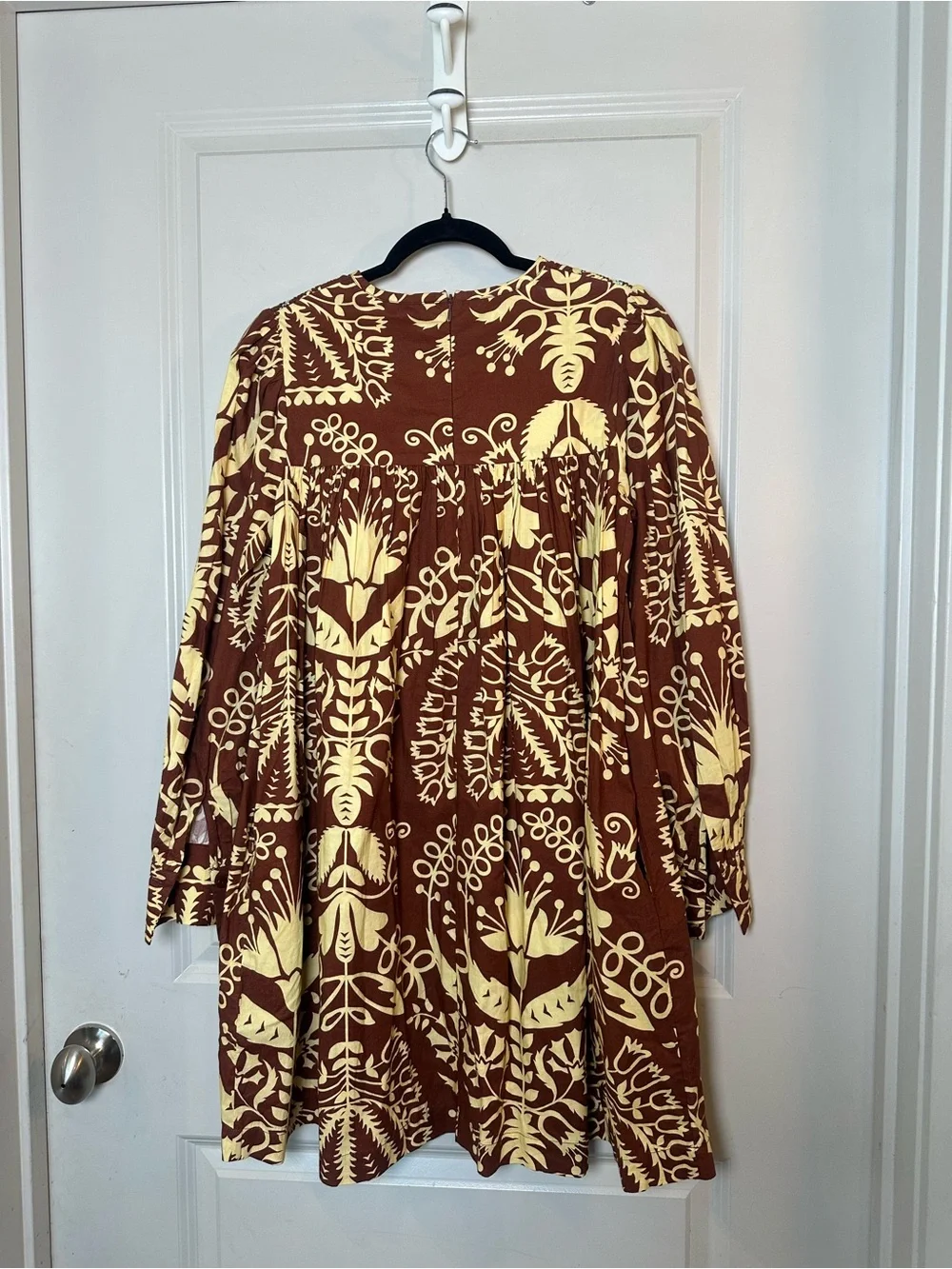 NEW MANOUSH Indian Block Print Cotton Baby Doll Luxury Dress, Size 34/4